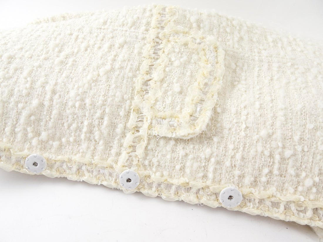 Giambattista Valli Ivory Tweed Sequin Coat - IT44 / M / 8