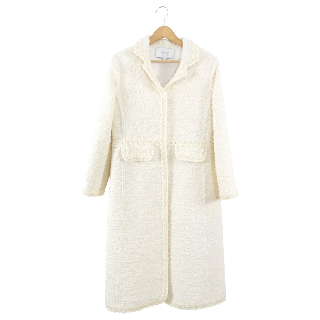 Giambattista Valli Ivory Tweed Sequin Coat - IT44 / M / 8