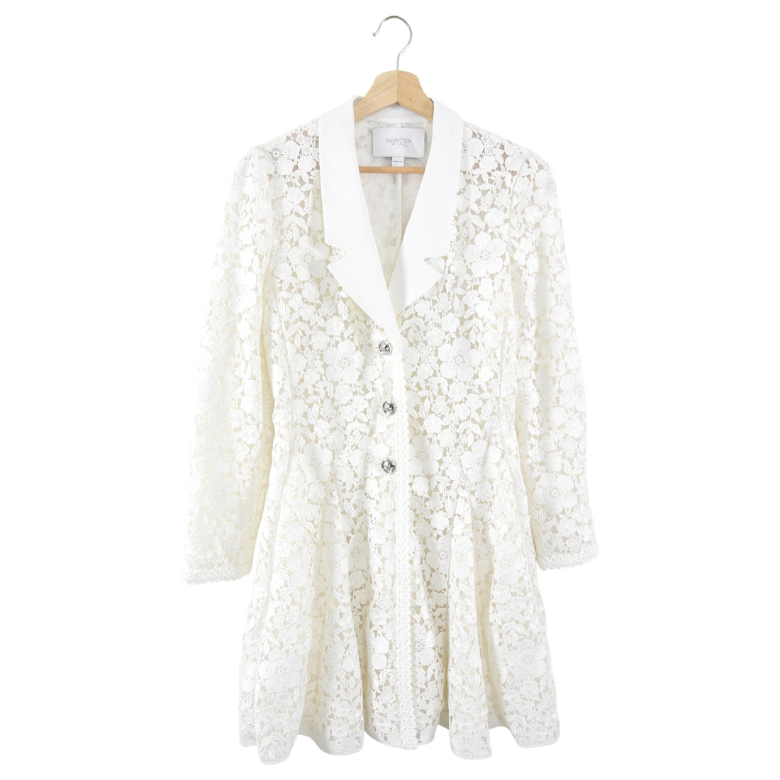 Giambattista Valli White Guipure Floral Lace Dress Coat - IT44 / 8