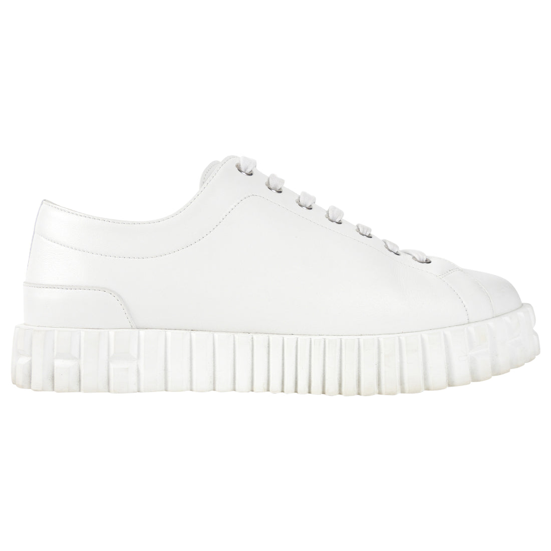 Hermes White Leather Cross Sneakers - 40