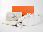 Hermes White Leather Cross Sneakers - 40