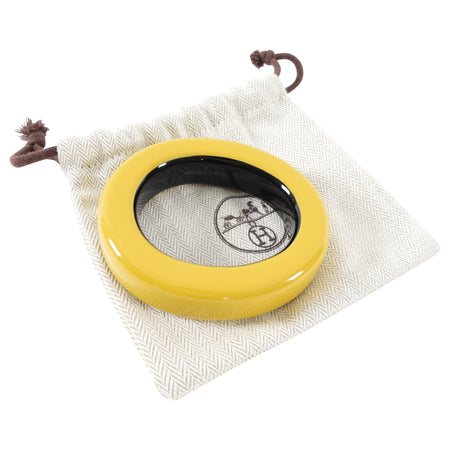 Hermes Ariodante Wood Lacquer Chunky Bangle - Yellow Black