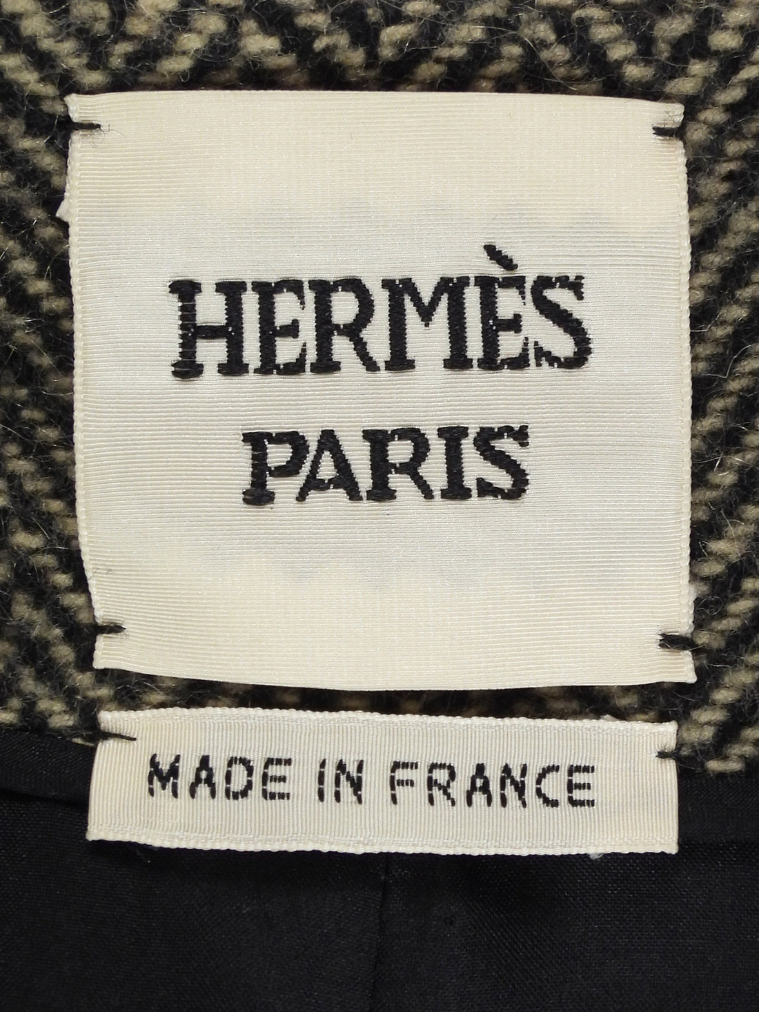 Hermes Brown Cashmere Herringbone Tweed Rib Knit Cuff Belted Jacket - F40
