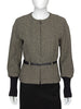 Hermes Brown Cashmere Herringbone Tweed Rib Knit Cuff Belted Jacket - F40