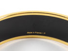 Hermes Black Gold Caleche Gold Enamel Bangle Bracelet PM