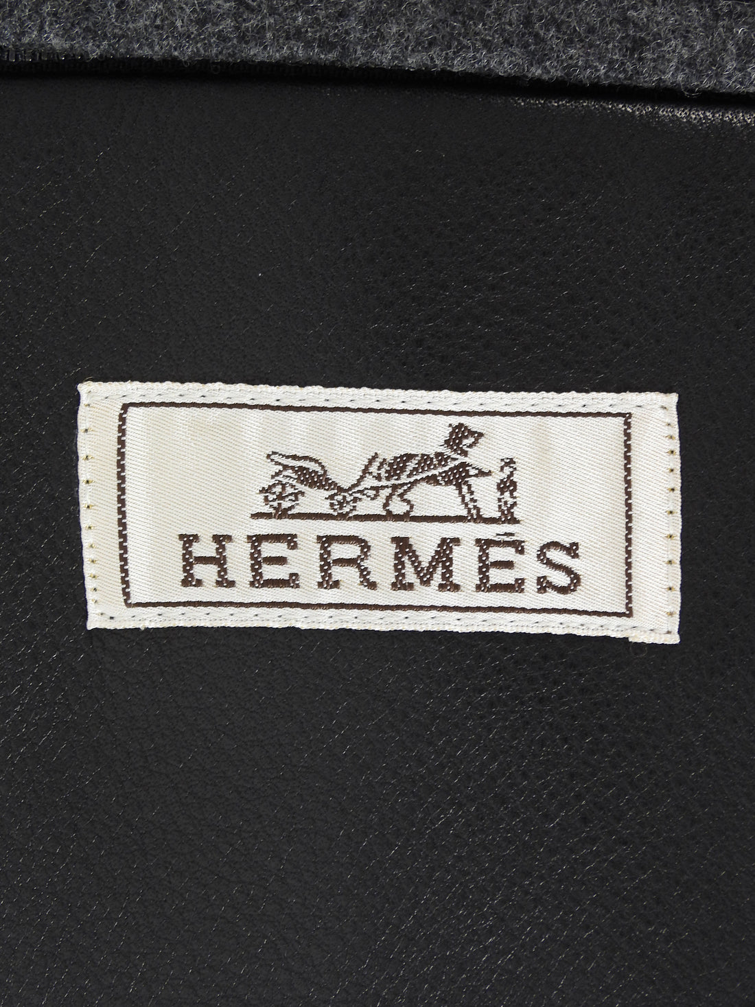 Hermes Black Cashmere Lined Calfskin Leather Jacket - 52