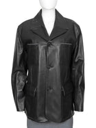 Hermes Black Cashmere Lined Calfskin Leather Jacket - 52