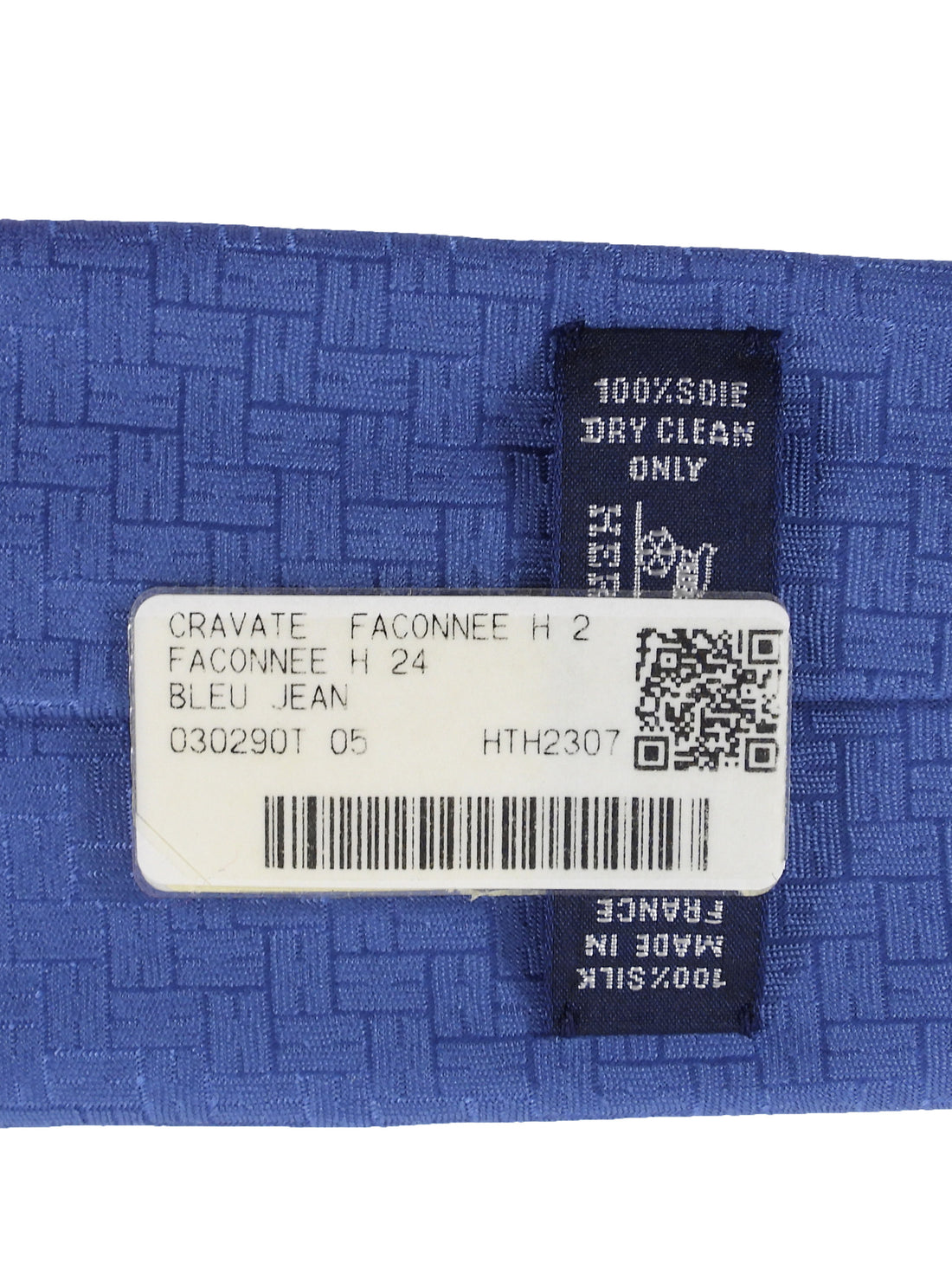 Hermes Blue  Faconnee H Silk Jacquard Logo Tie - 7cm