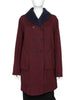 Hermes Burgundy Navy Double Faced Cashmere Shawl Collar Flare Coat - F38
