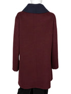 Hermes Burgundy Navy Double Faced Cashmere Shawl Collar Flare Coat - F38