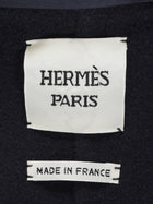 Hermes Burgundy Navy Double Faced Cashmere Shawl Collar Flare Coat - F38