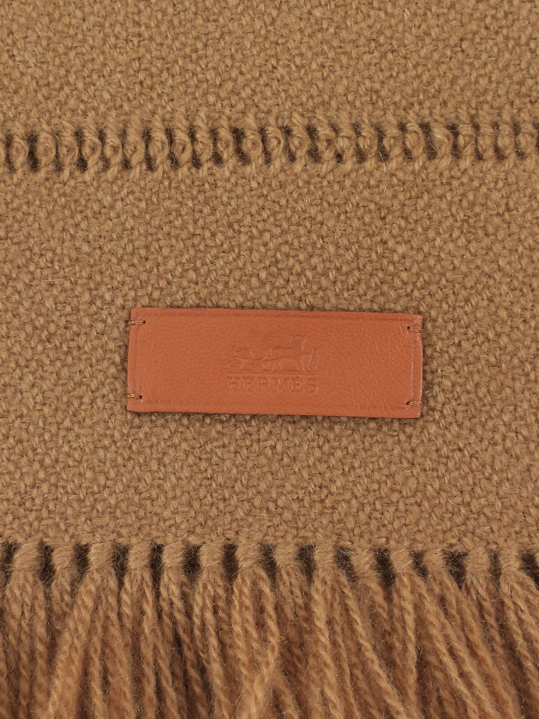 Hermes Camel Cashmere Jours Stole Scarf