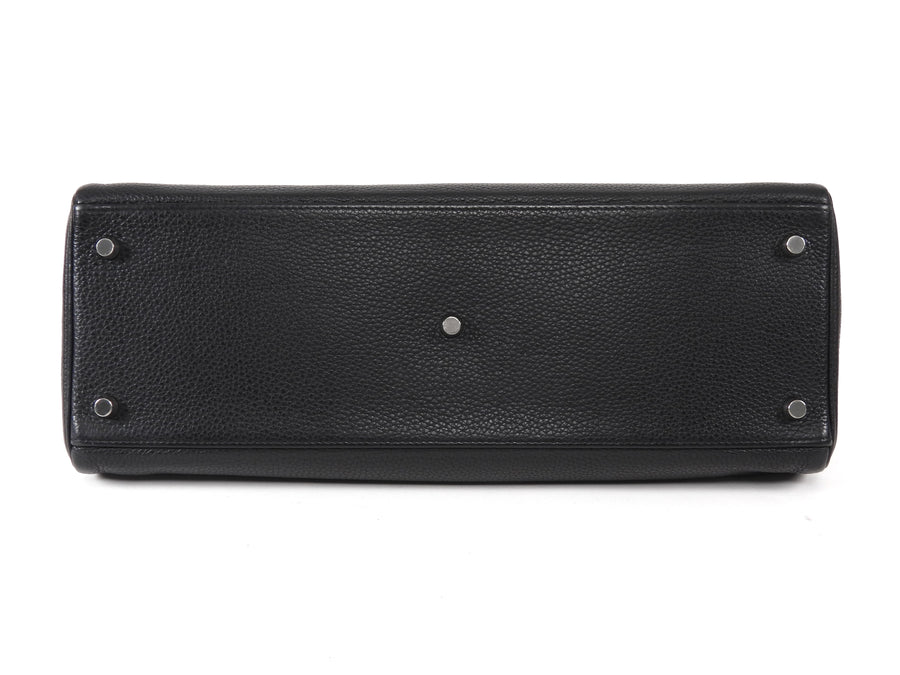 Hermes Black JPG Shoulder Kelly 42 Noir Black Clemence Bag PHW