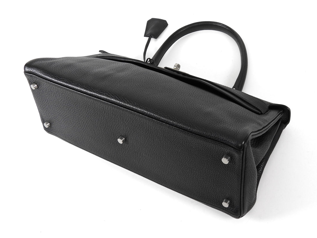 Hermes Black JPG Shoulder Kelly 42 Noir Black Clemence Bag PHW