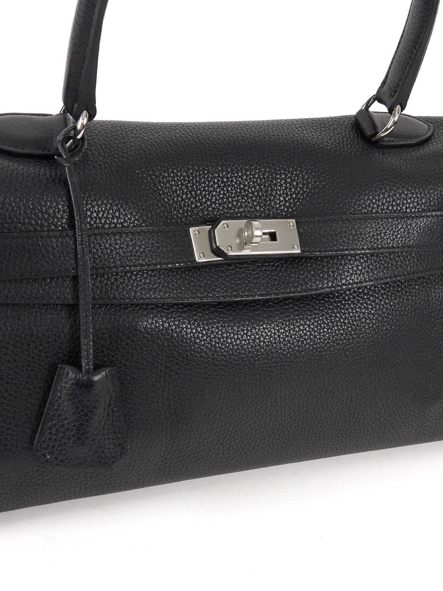 Hermes Black JPG Shoulder Kelly 42 Noir Black Clemence Bag PHW