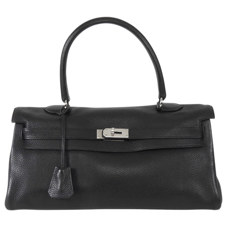 Hermes Black JPG Shoulder Kelly 42 Noir Black Clemence Bag PHW
