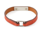 Hermes Red Rivale Mini Leather Bracelet PHW - XS
