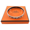 Hermes Balcons du Guadalquivir Grey White Enamel Narrow Bangle SHW