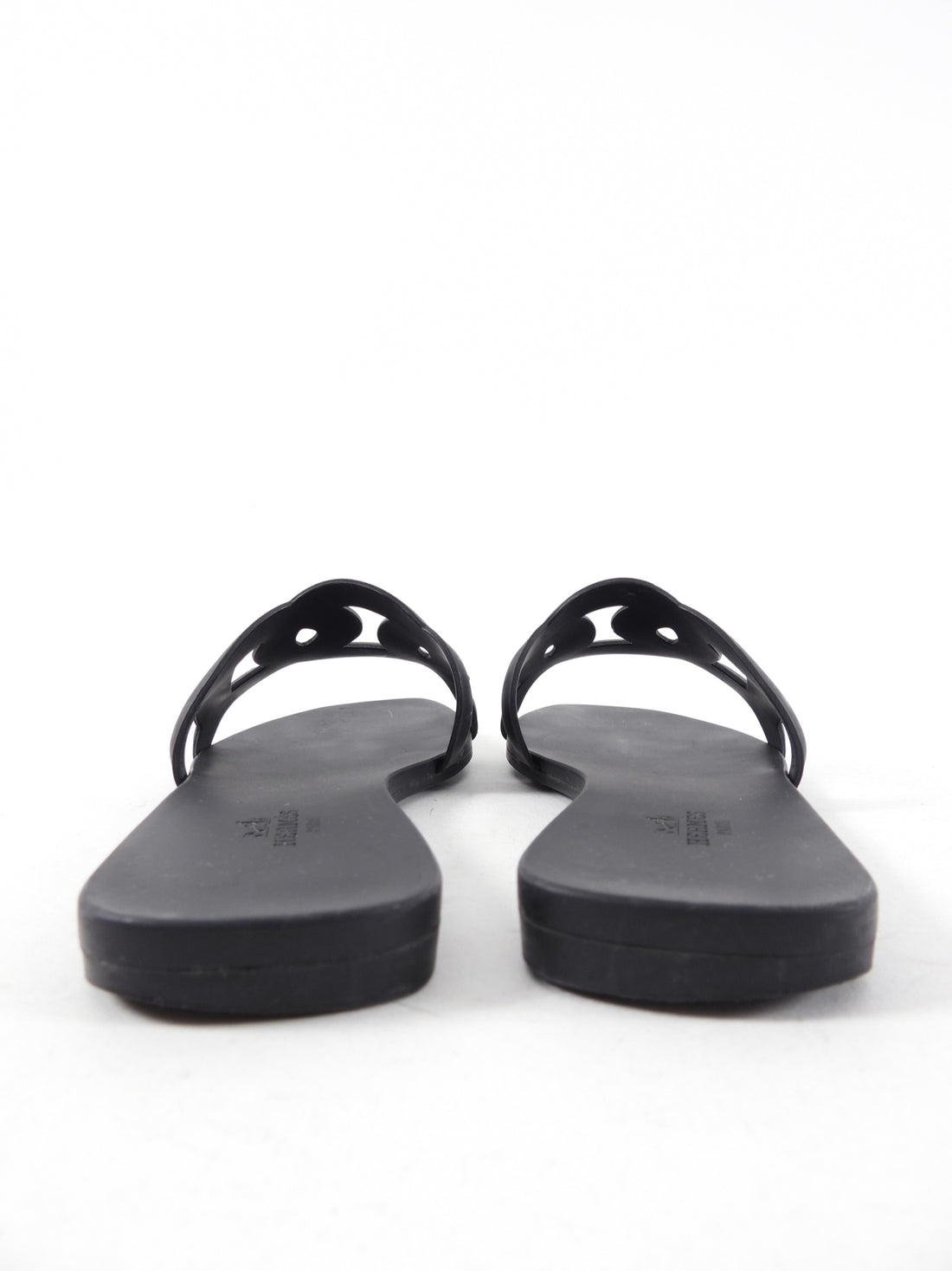 Hermes Black Rubber Aloha Sandal - 38 / 8