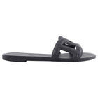 Hermes Black Rubber Aloha Sandal - 38 / 8