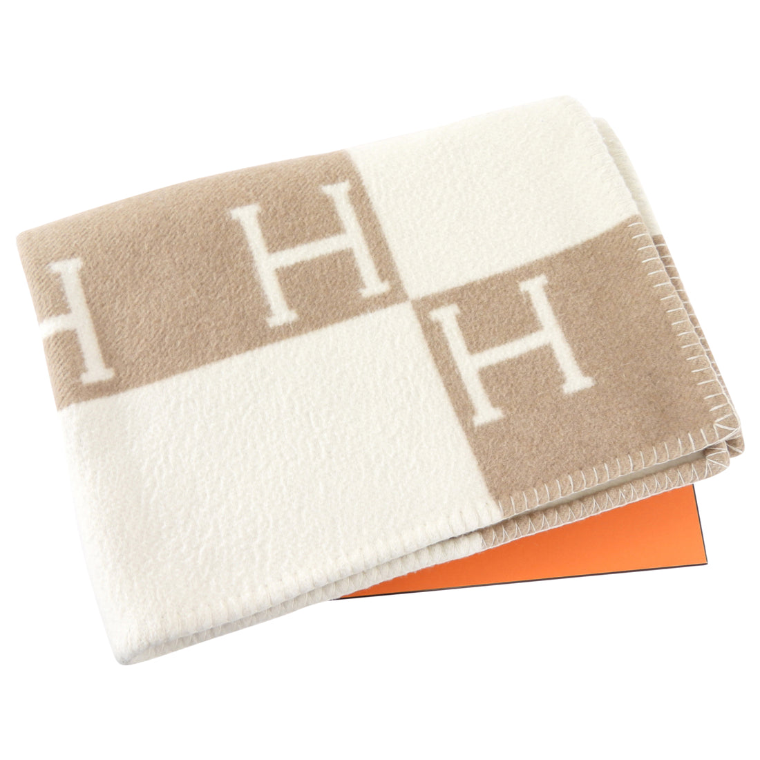Hermes Avalon Baby Blanket Noisette / Blanc