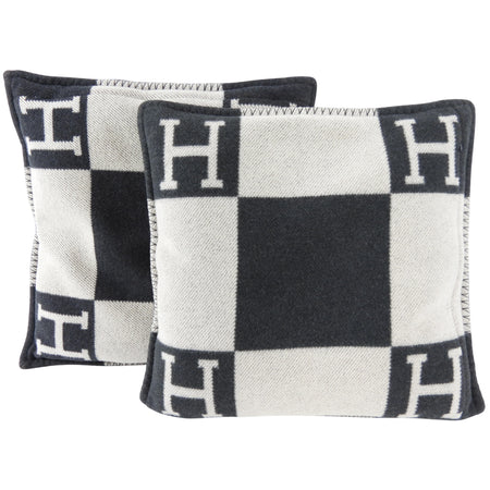 Hermes Charcoal Grey Avalon Pillows Small Model x 2