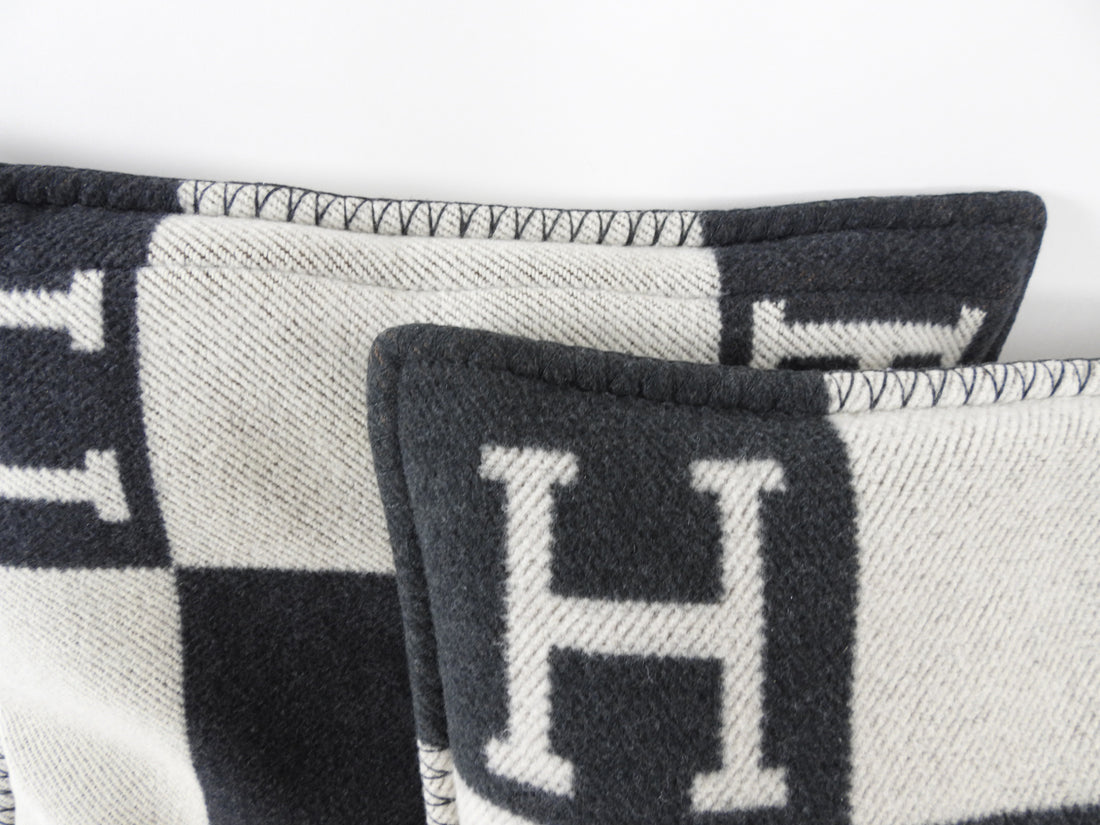 Hermes Charcoal Grey Avalon Pillows Small Model x 2