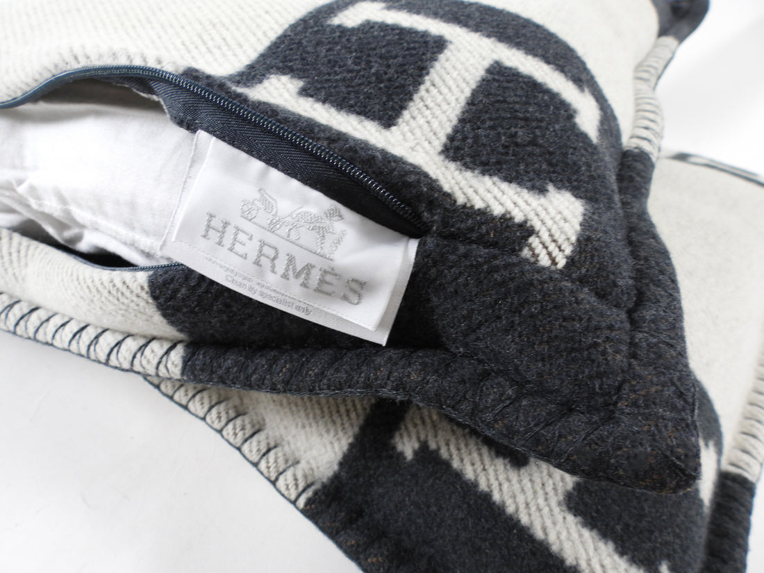Hermes Charcoal Grey Avalon Pillows Small Model x 2