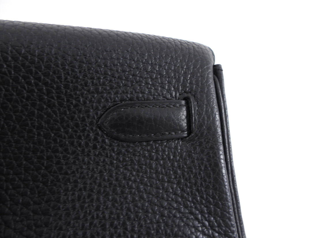 Hermes Black Clemence Noir GHW Sac a Dos Kelly Backpack Bag