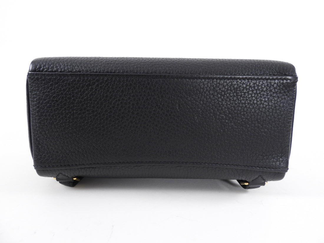 Hermes Black Clemence Noir GHW Sac a Dos Kelly Backpack Bag