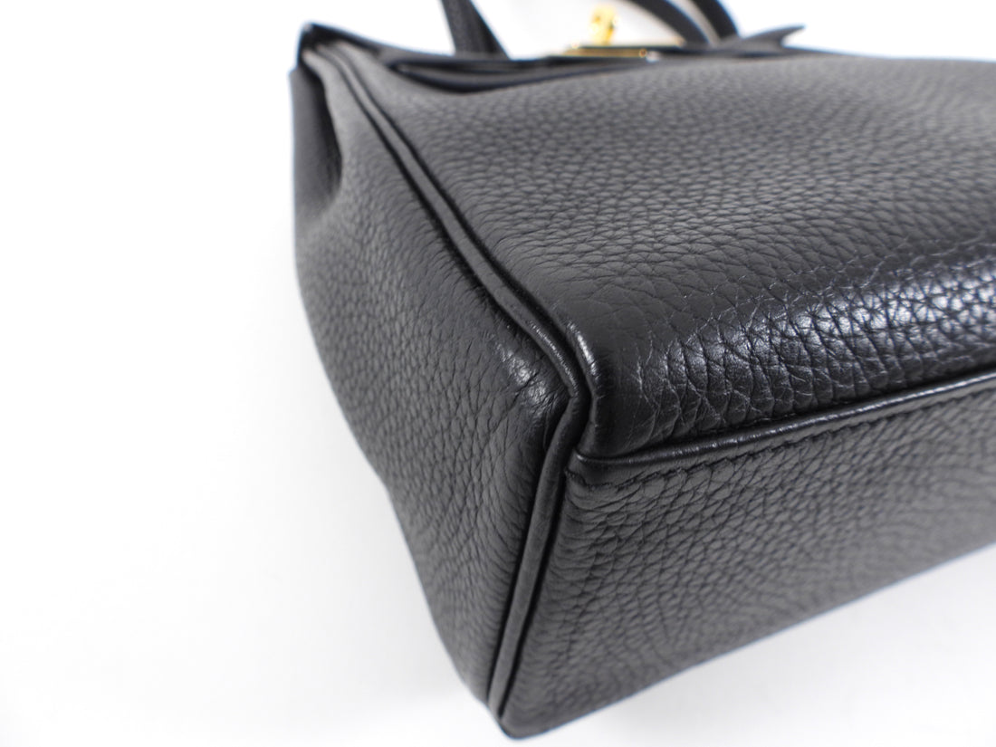 Hermes Black Clemence Noir GHW Sac a Dos Kelly Backpack Bag
