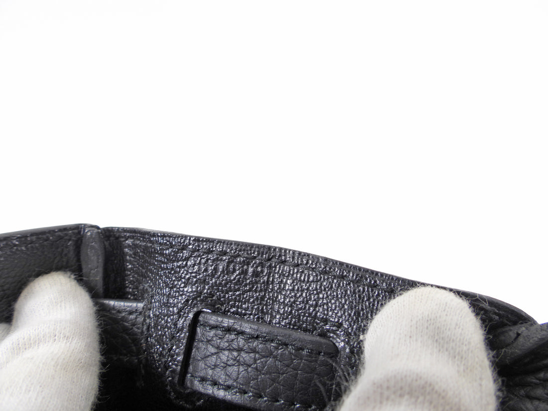 Hermes Black Clemence Noir GHW Sac a Dos Kelly Backpack Bag