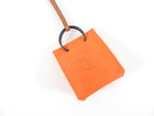 Hermes Orange Leather Shopping Bag Charm