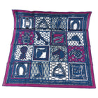 Hermes 65cm Cotton Batik Le Bou Bou Scarf Purple Teal