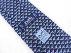 Hermes Blue and Navy Silk Tie with Bats 605721