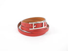 Hermes Red Epsom Leather Behapi Quad Tour Wrap Bracelet