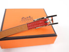 Hermes Red Epsom Leather Behapi Quad Tour Wrap Bracelet