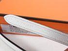 Hermes 13mm Leather Belt Strap - Etoupe and White - Size 95cm