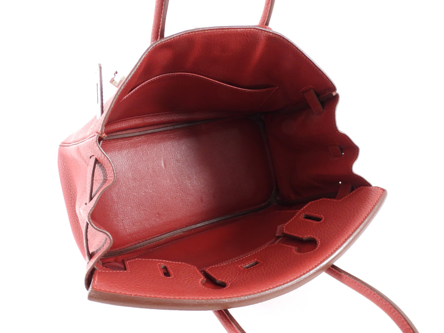 Hermes Birkin 30 Red Rouge Garance Togo Leather Bag PHW