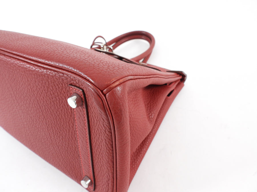 Hermes Birkin 30 Red Rouge Garance Togo Leather Bag PHW