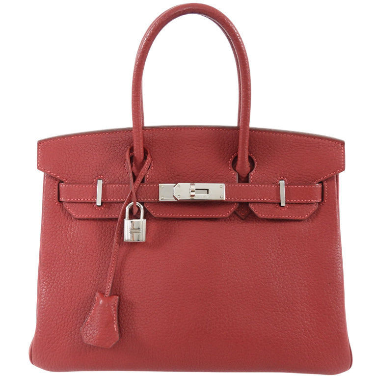Hermes Birkin 30 Red Rouge Garance Togo Leather Bag PHW