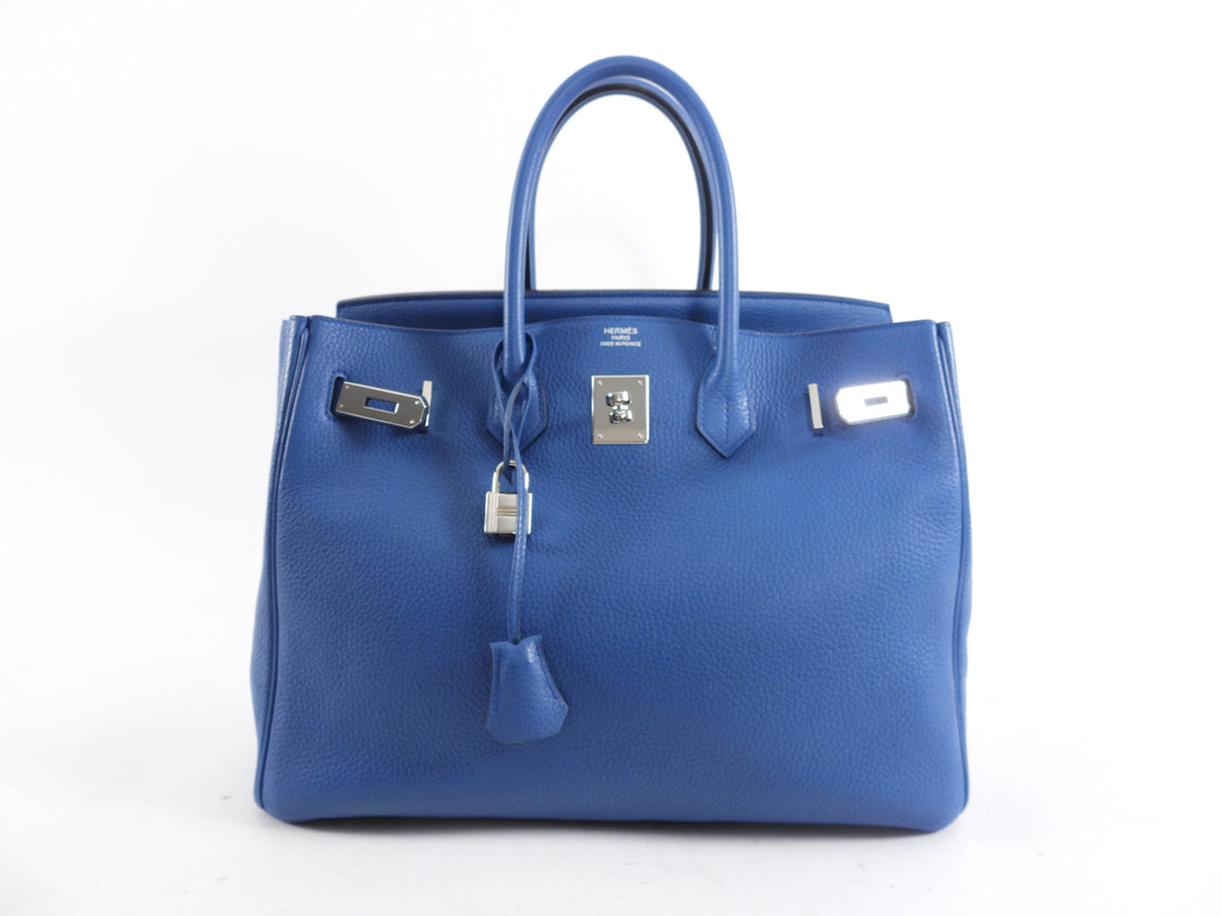 Hermes Birkin 35 Bleu de Galice Blue Clemence PHW Bag