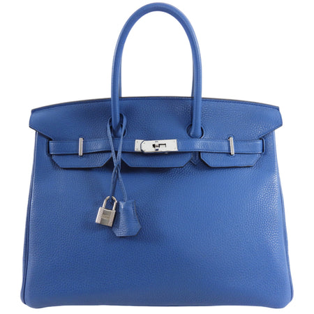 Hermes Birkin 35 Bleu de Galice Blue Clemence PHW Bag