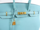 Hermes Birkin 35 Tiffany Turquoise Blue Togo Leather GHW Bag