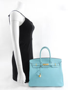 Hermes Birkin 35 Tiffany Turquoise Blue Togo Leather GHW Bag