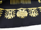 Hermes Vintage 1975 Cavaliers D'Or Black and Gold 90cm Silk Scarf