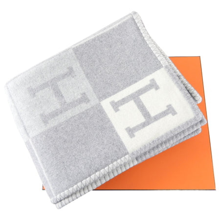 Hermes Avalon III Grey H Throw Blanket