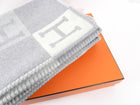 Hermes Avalon III Grey H Throw Blanket