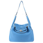 Hermes Blue Jean Clemence Leather Lindy 30 Bag PHW