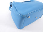 Hermes Blue Jean Clemence Leather Lindy 30 Bag PHW